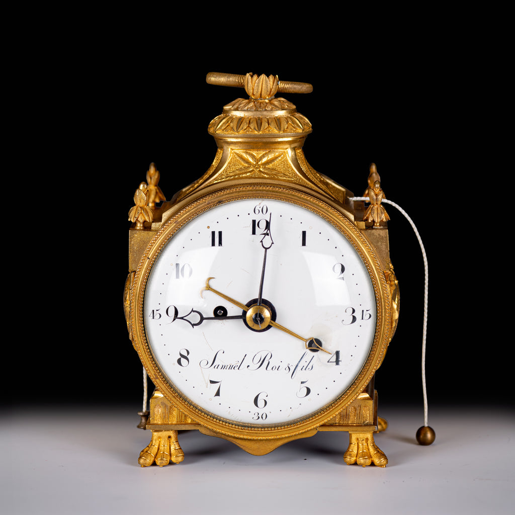 FRENCH ORMOLU QUARTER-STRIKING PENDULE D'OFFICIER - REF No. 131 FRENCH ORMOLU QUARTER-STRIKING PENDULE D