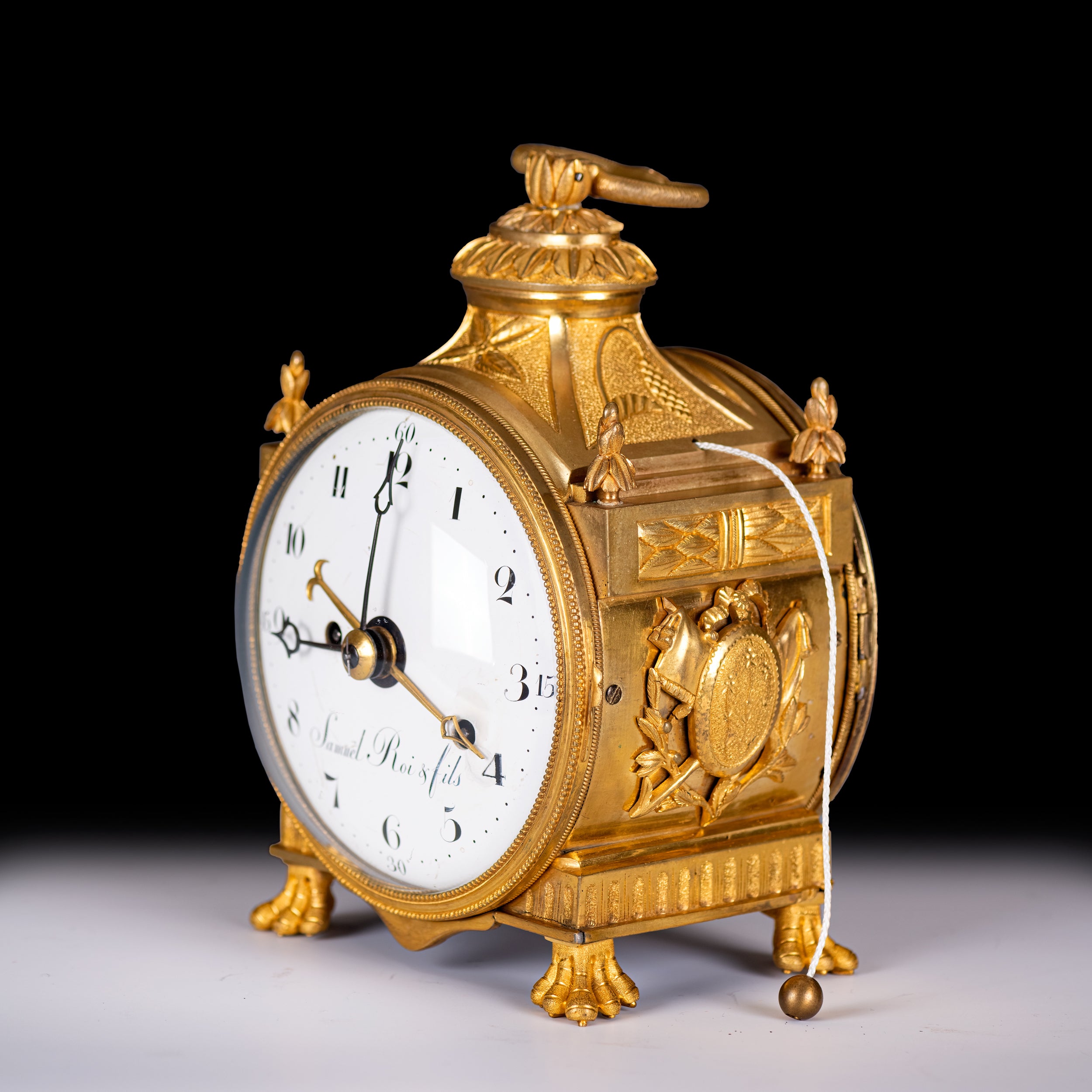 FRENCH ORMOLU QUARTER-STRIKING PENDULE D'OFFICIER - REF No. 131