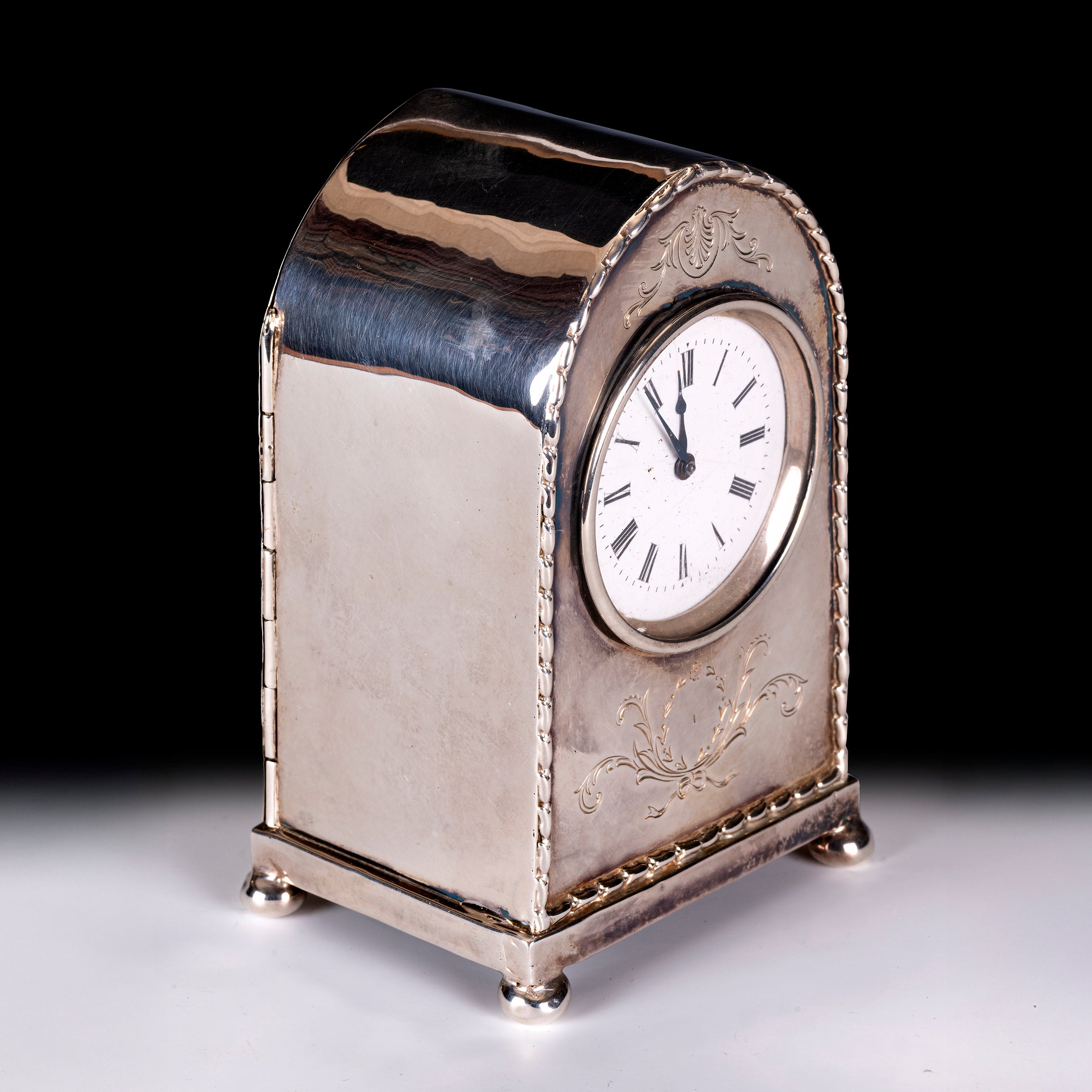 WILLIAM COMYNS SILVER CARRIAGE CLOCK -REF No. 135