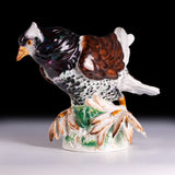 19TH CENTURY MEISSEN PAINTED PORCELAIN MODEL OF A PIGEON - REF No. B1003