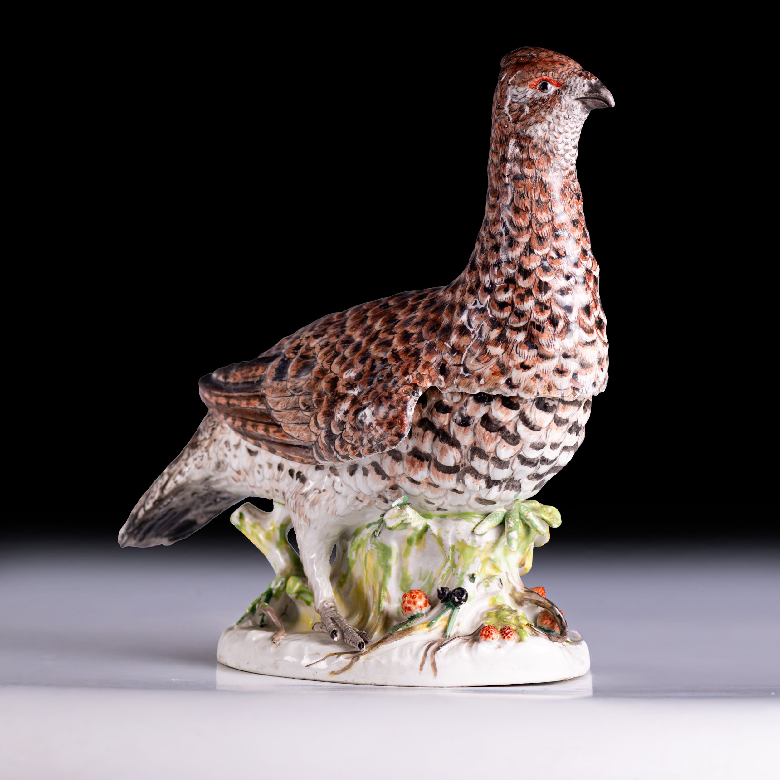 18TH CENTURY FURSTENBERG PORCELAIN MODEL OF A PARTRIDGE - REF No. B1016