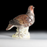 18TH CENTURY MEISSEN FINELY PAINTED PORCELAIN MODEL OF A GREY PARTRIDGE - REF No. B1006
