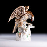 PAIR OF EARLY 20TH CENTURY GERMAN PORCELAIN MODELS OF EAGLES - REF No. B1017