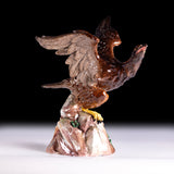 19TH CENTURY MEISSEN PAINTED PORCELAIN MODEL OF AN EAGLE ON A ROCK - REF No. B1014