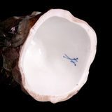 19TH CENTURY MEISSEN PAINTED PORCELAIN MODEL OF AN EAGLE ON A ROCK - REF No. B1014