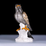 A COLOURFUL SITZENDORF PAINTED PORCELAIN MODLE OF AN EAGLE - REF No. B1010