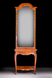 SATINWOOD CONOLE TABLE & MIRROR - REF No. 5021