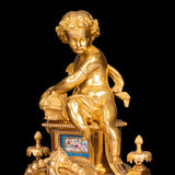 FRENCH ORMOLU & SEVRE-STYLE  PORCELAIN MANTEL CLOCK - REF No. 141