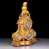FRENCH ORMOLU & SEVRE-STYLE  PORCELAIN MANTEL CLOCK - REF No. 141