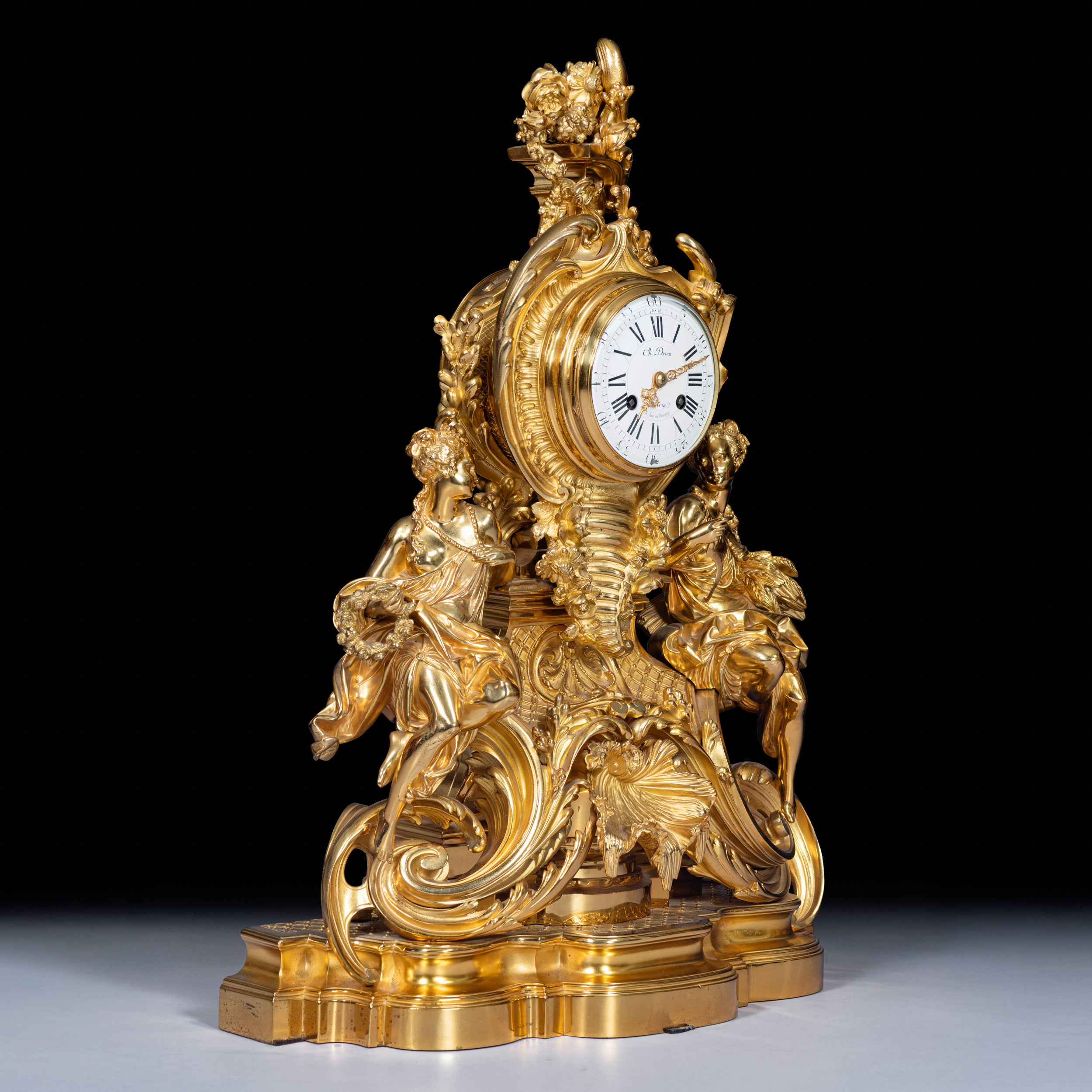 CLOCK GARNITURE BY CH. DRIEU OF PARIS - REF No. 143