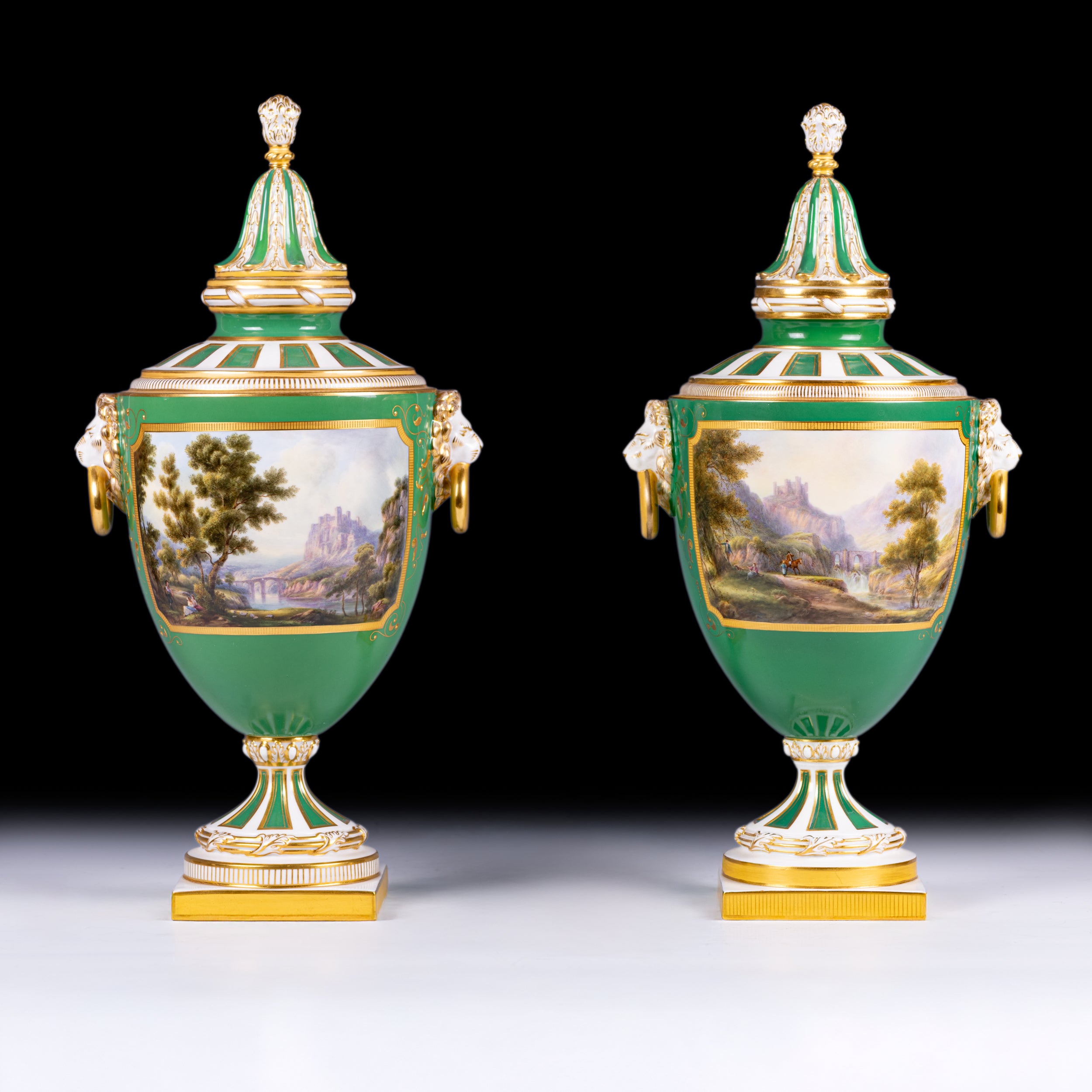 ROYAL WORCESTER VAESES PAINTED BY H. DAVIS - REF No. 1073