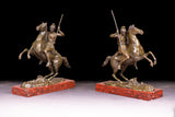 PAIR OF EARLY 19TH CENTURY BRONZE ROMAN SOLDIERS - REF No. 1072