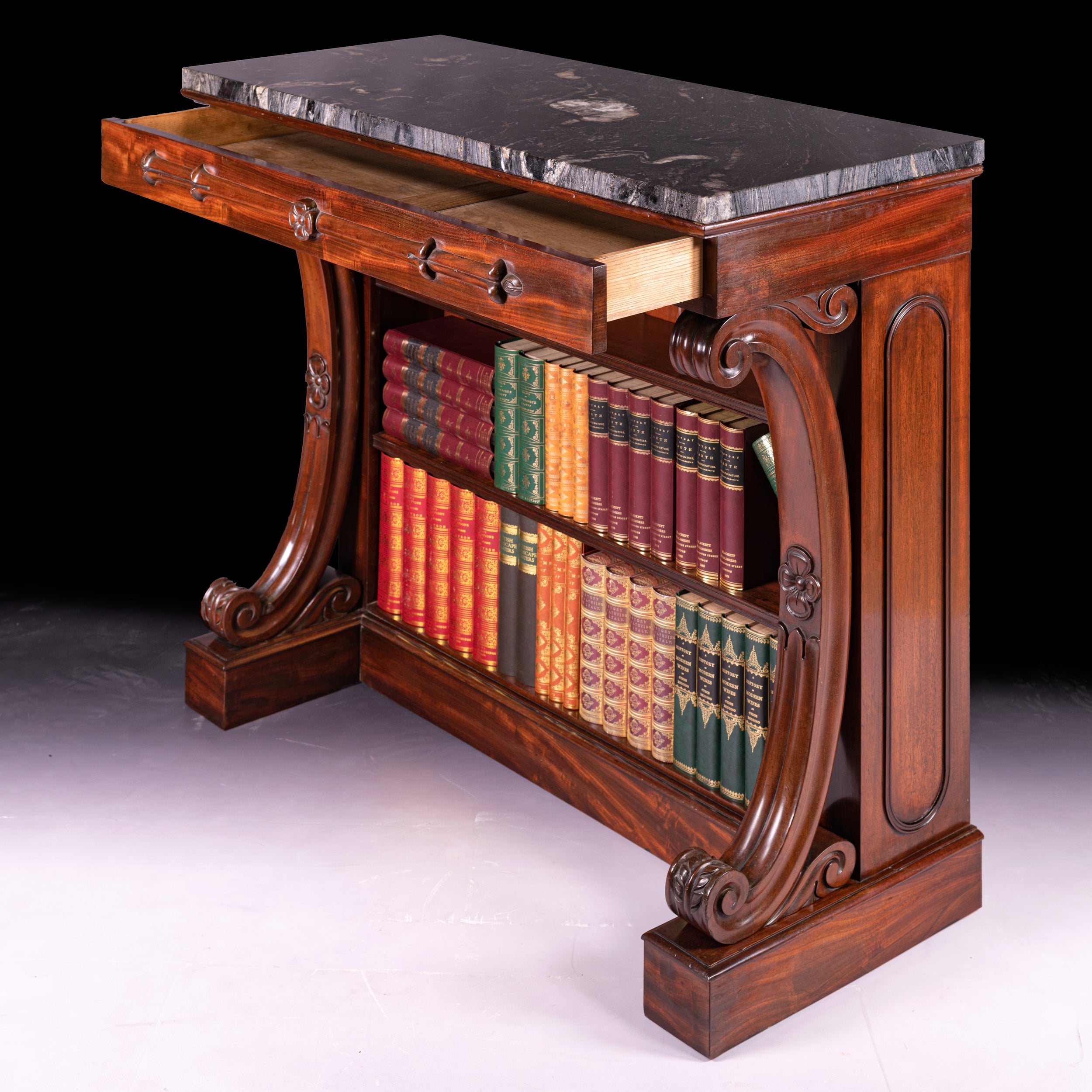 IRISH WILLIAM IV OPEN BOOKCASE / CONSOLE TABLE - REF No. 4068