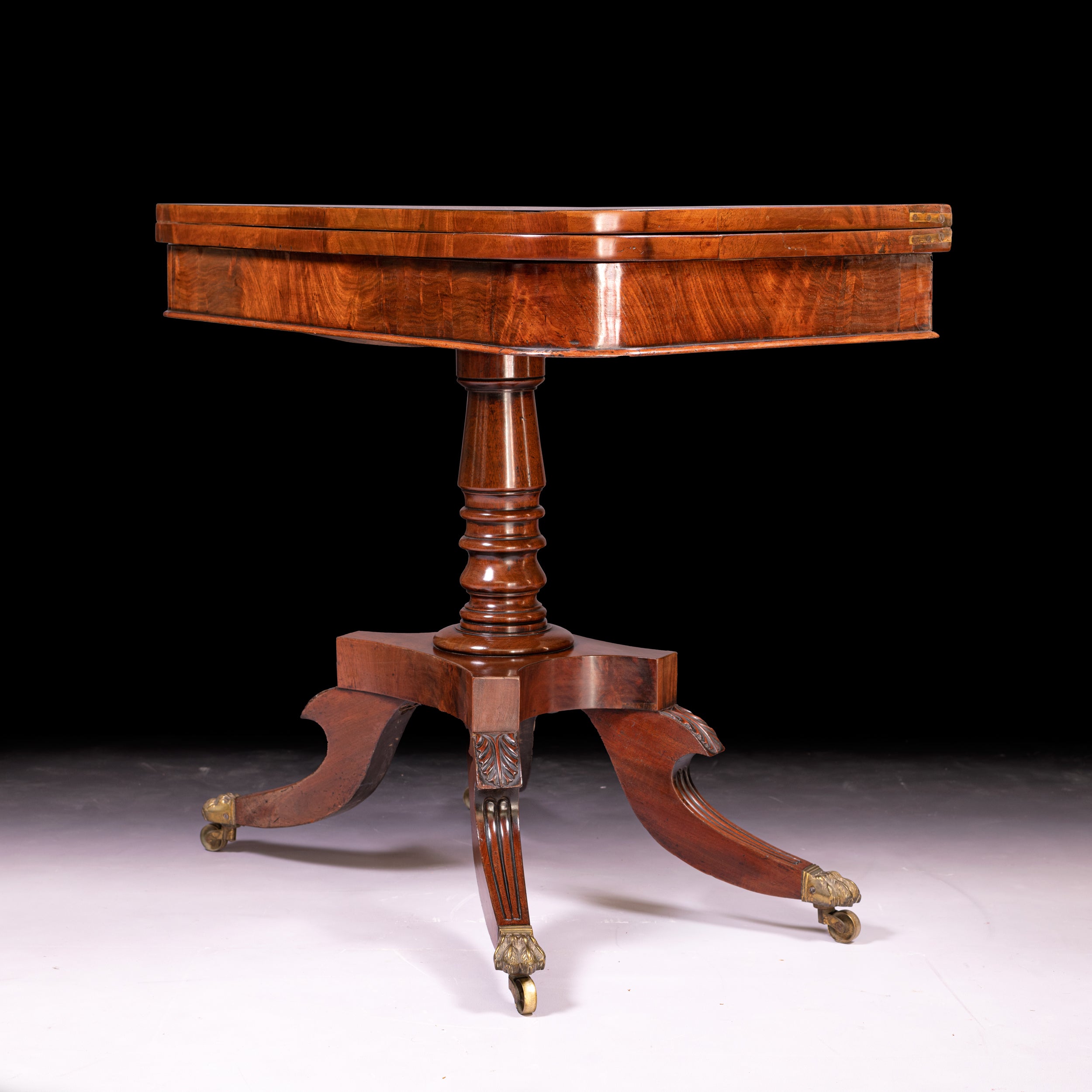 PAIR OF IRISH REGENCY CARD TABLES - REF No. 9015