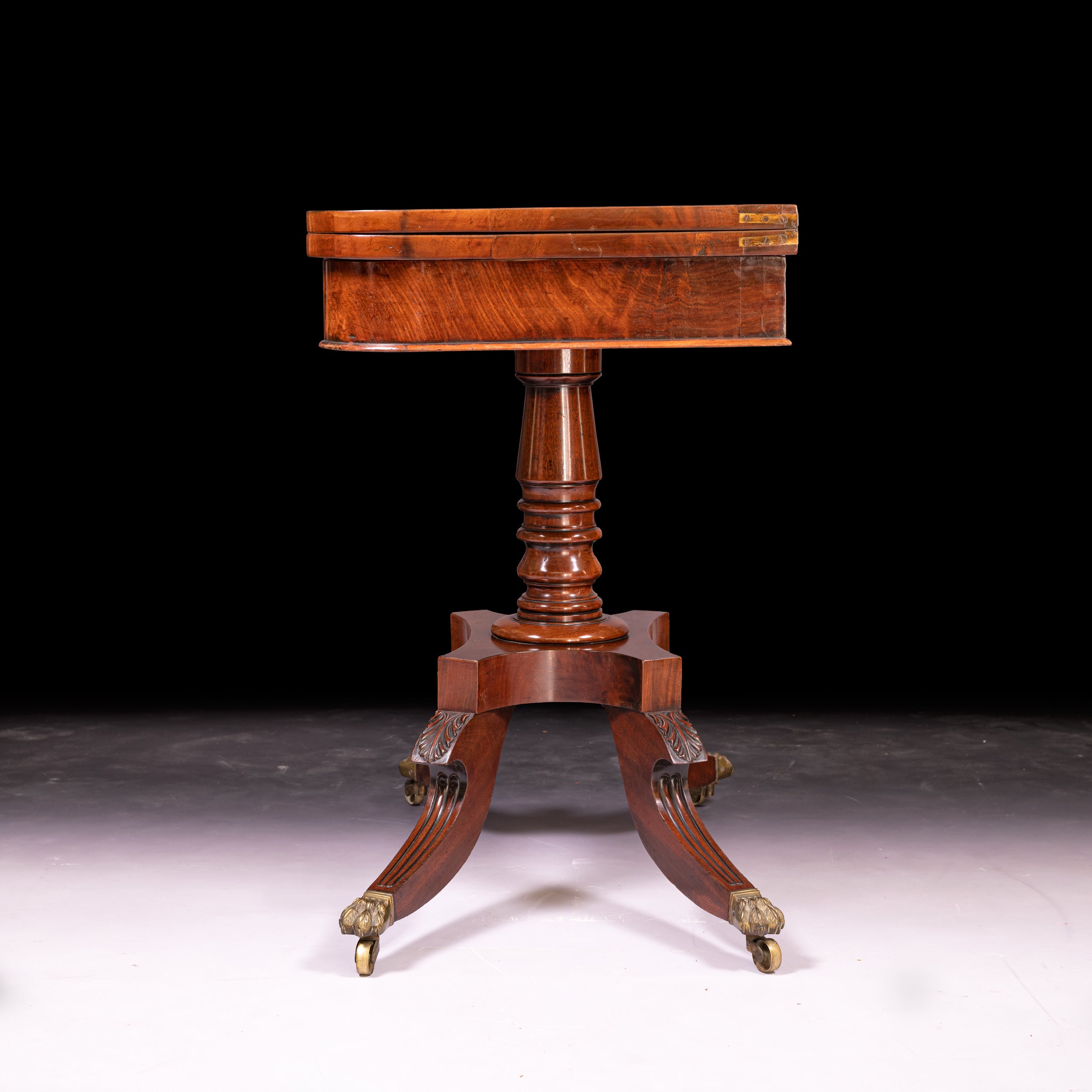 PAIR OF IRISH REGENCY CARD TABLES - REF No. 9015