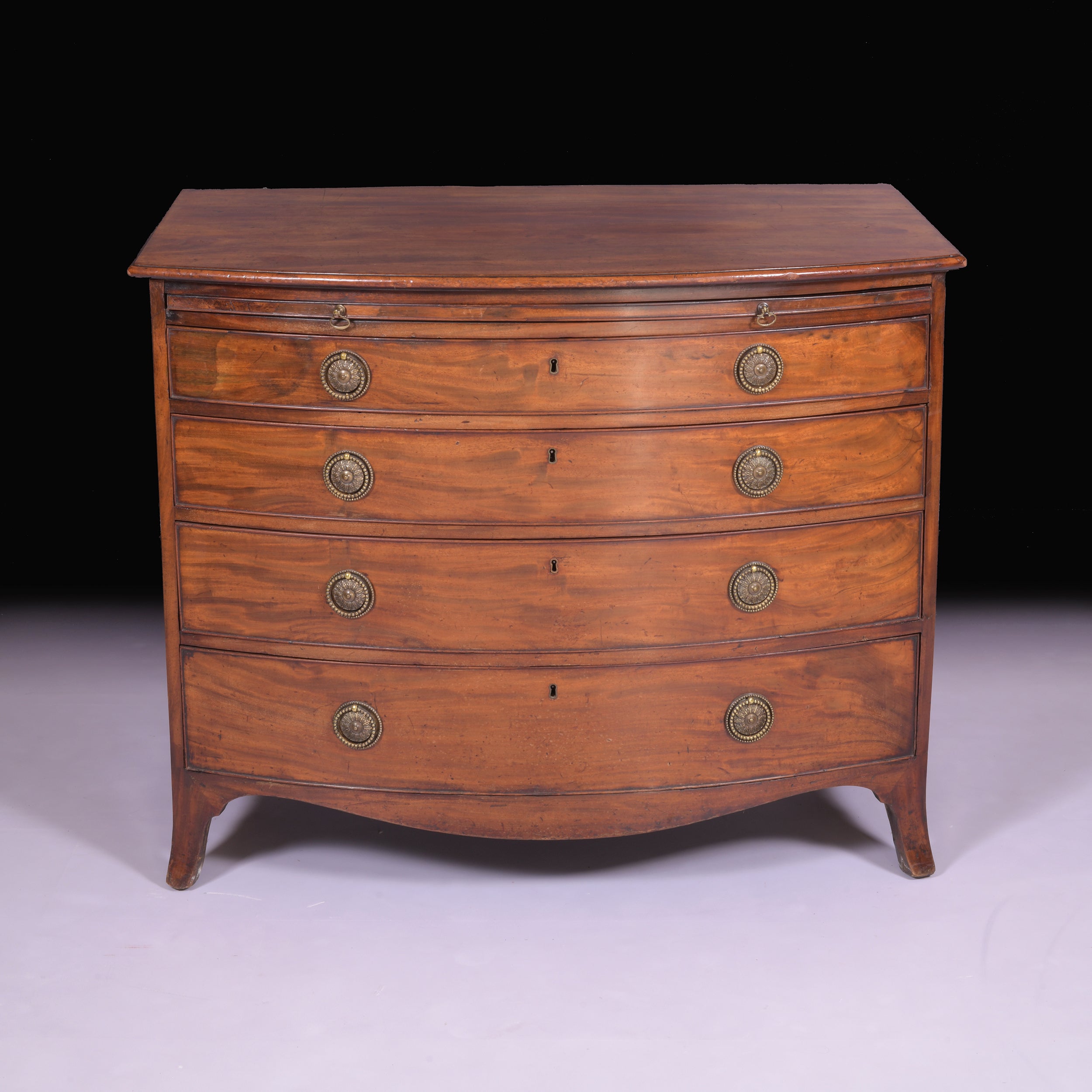 GEORGIAN MAHOGANY BOW FRONT CHEST - REF No. 182