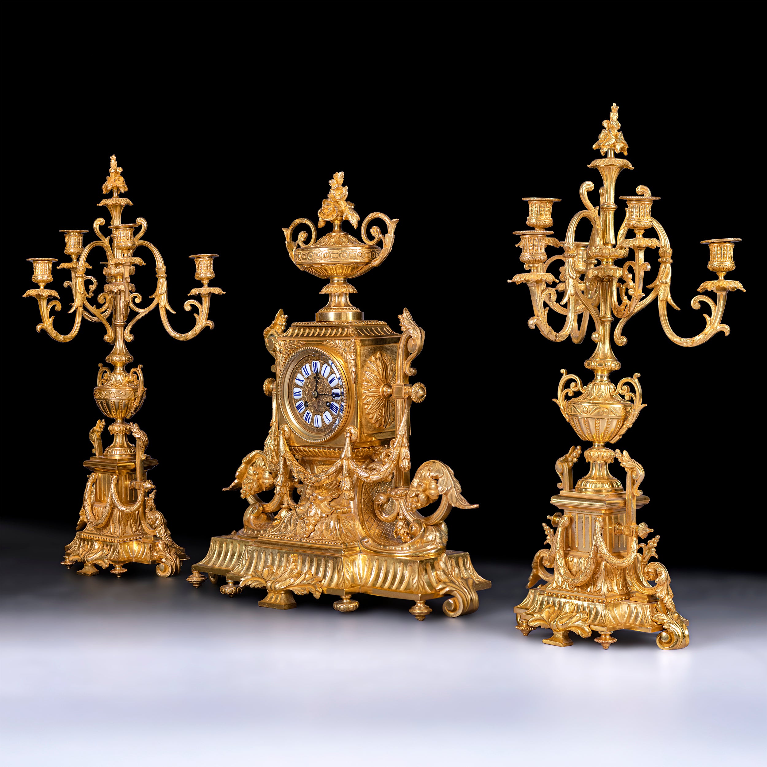 19TH CENTURY FRECH CLOCK GARNITURE - REF No. 127