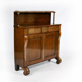 REGENCY ROSEWOOD & BRASS INLAID SECRETAIRE CHIFFONIER - REF No .4014