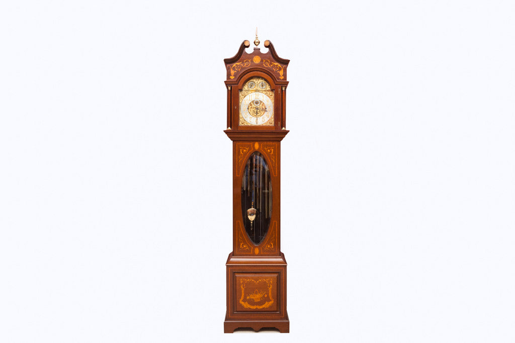 A SUPERB EDWARDIAN INLAID MAHOGANY LONGCASE CLOCK - REF No.102 A SUPERB EDWARDIAN INLAID MAHOGANY LONGCASE CLOCK - REF No.102