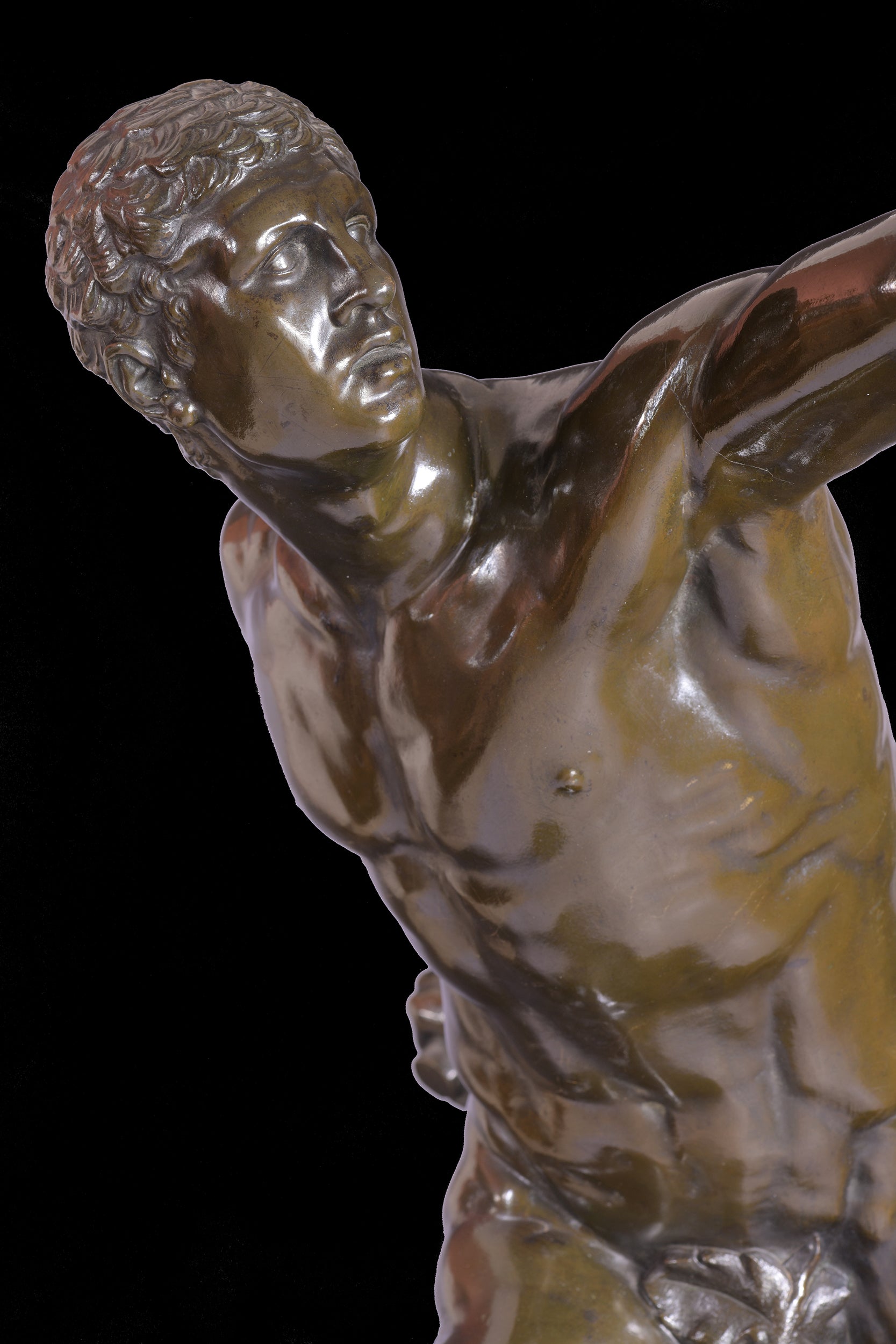 A SUPERB 19TH CENTURY BRONZE OF THE BORGHESE GLADIATOR - REF No. 1064