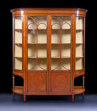 SATINWOOD DISPLAY CABINET STAMPED HOLLAND & SONS REF No. 4065