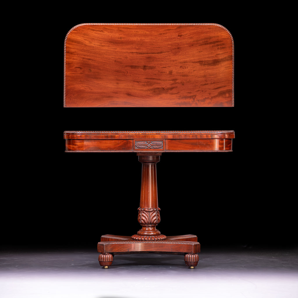 A FINE REGENCY CARD TABLE STAMPED GILLOWS - REF No. 9010 A FINE REGENCY CARD TABLE STAMPED GILLOWS - REF No. 9010