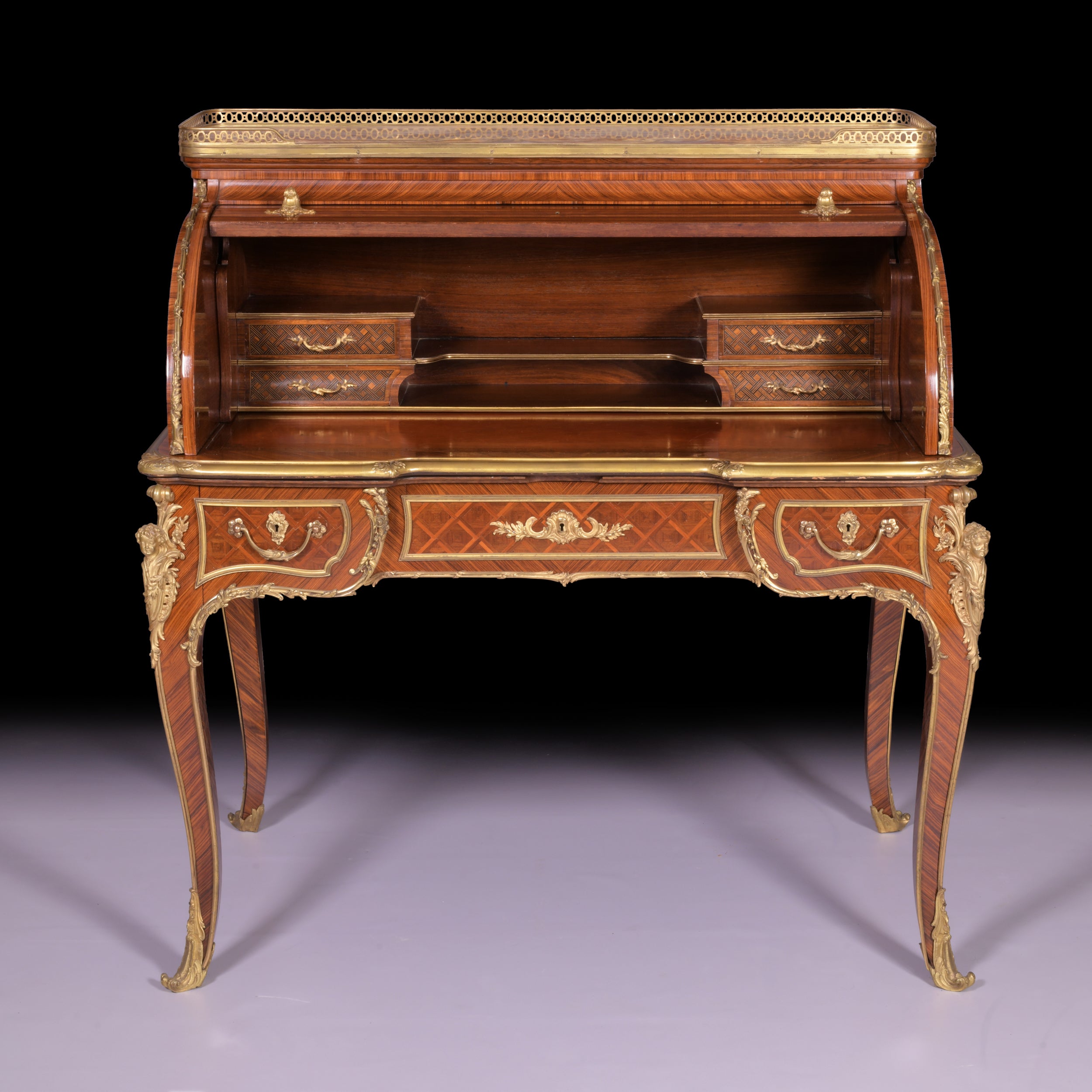 AN EXCEPTIONAL 19TH CENTURY FRENCH ROLL TOP DESK - REF No. 3007