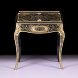AN EXCEPTIONAL 19TH CENTURY LOUIS XV STYLE BOULLE LADIES BOMBE BUREAU - REF No. 3003