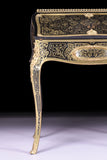 AN EXCEPTIONAL 19TH CENTURY LOUIS XV STYLE BOULLE LADIES BOMBE BUREAU - REF No. 3003