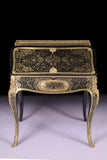 AN EXCEPTIONAL 19TH CENTURY LOUIS XV STYLE BOULLE LADIES BOMBE BUREAU - REF No. 3003