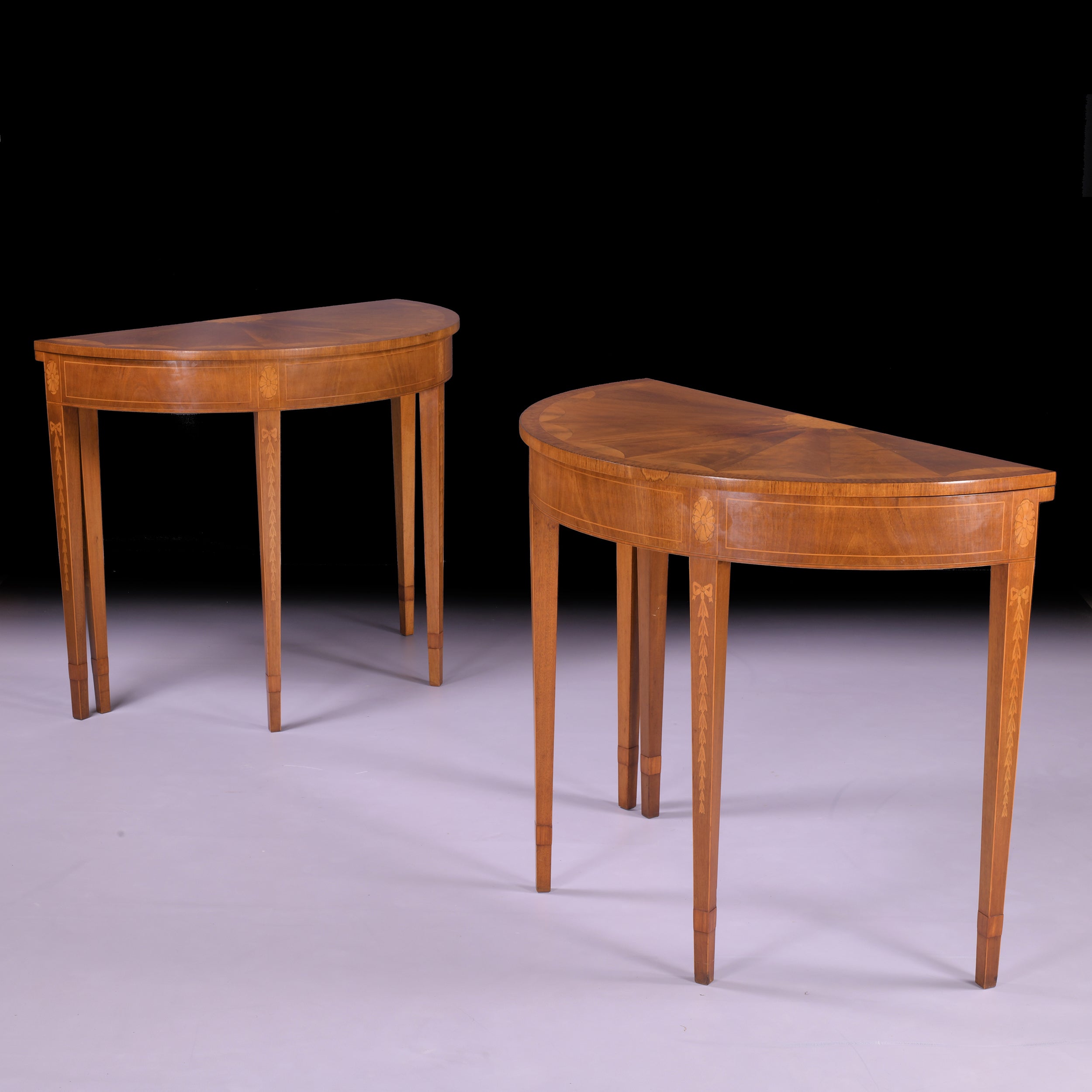 A VERY FINE PAIR OF CARD TABLES BY JAMES HICKS - REF No. 9008