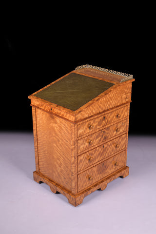 A LATE 19TH CENTURY FRENCH INLAID BURR WALNUT BONHEUR DU JOUR - REF No. 3001