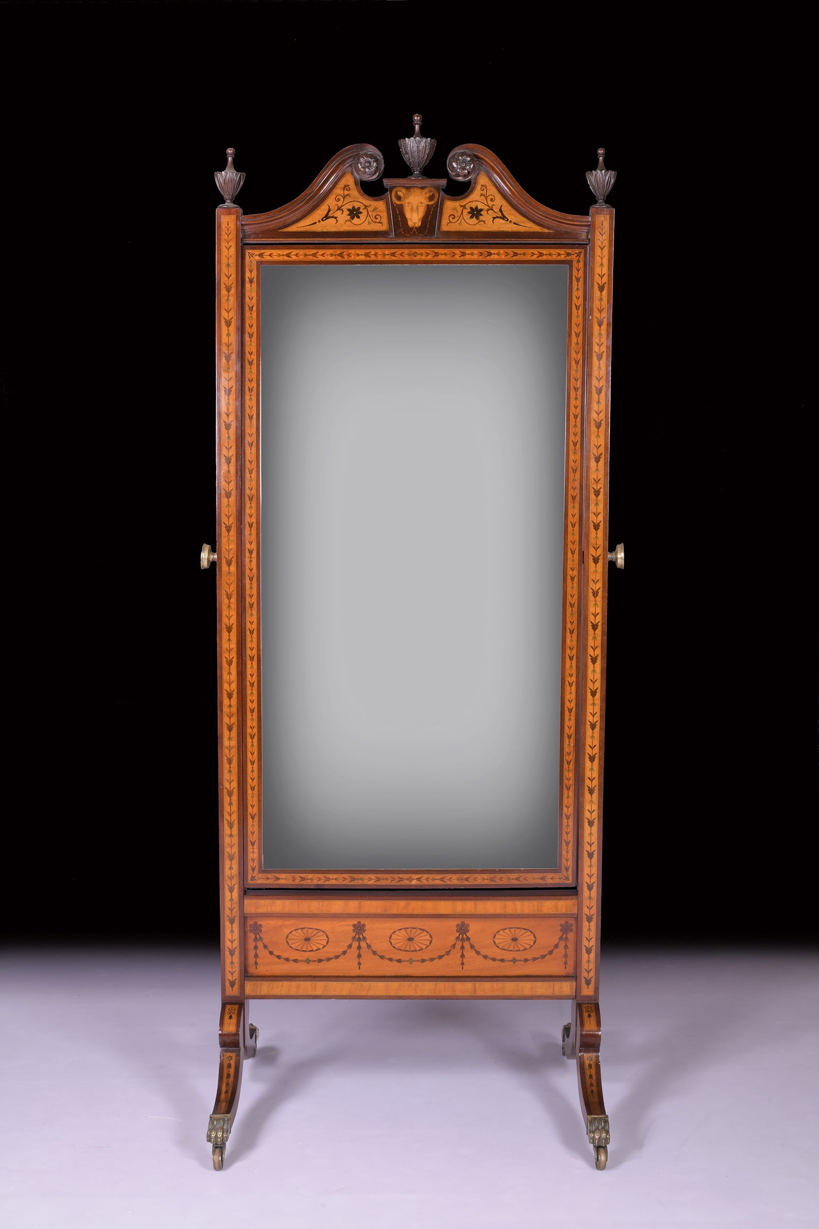 A STUNNING PAIR OF 19TH CENTURY CHEVAL MIRRORS IN THE MANNER OF WILLIAM MOORE - REF No. 6009