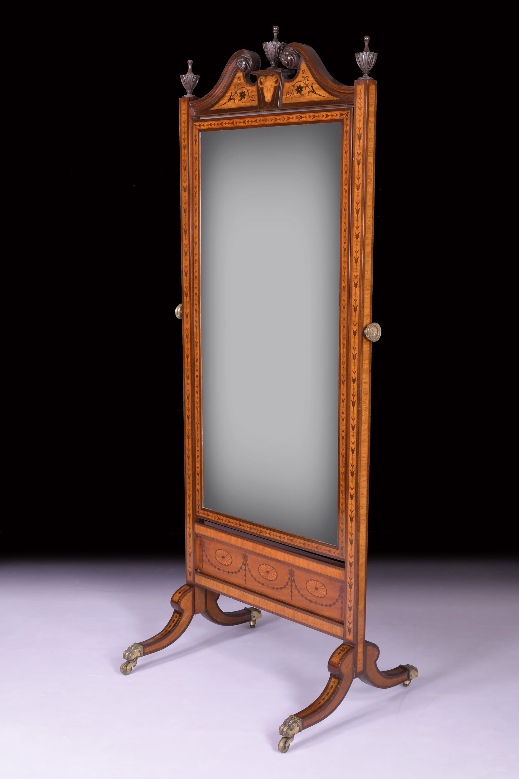 A STUNNING PAIR OF 19TH CENTURY CHEVAL MIRRORS IN THE MANNER OF WILLIAM MOORE - REF No. 6009