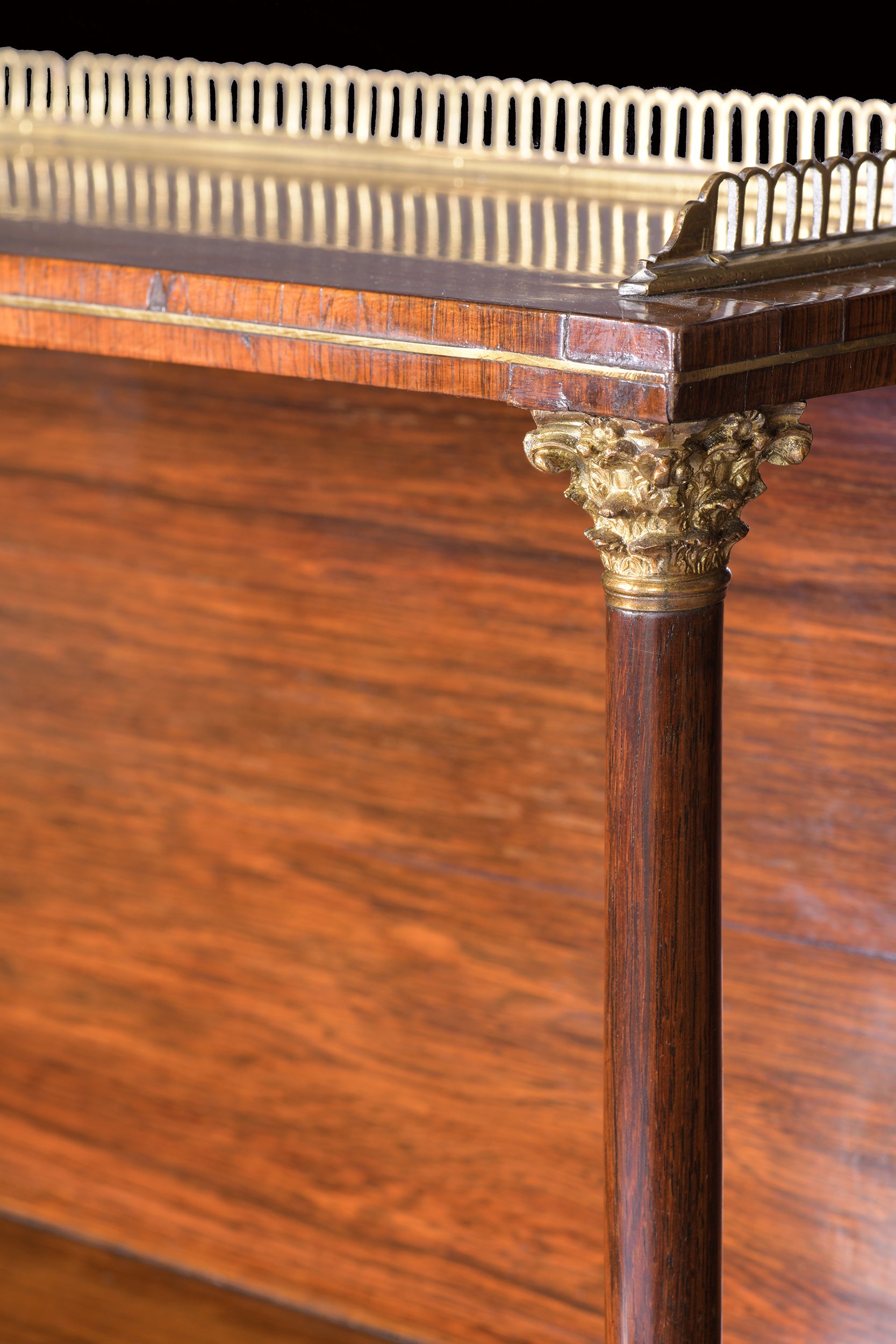REGENCY ROSEWOOD & BRASS INLAID SECRETAIRE CHIFFONIER - REF No .4014