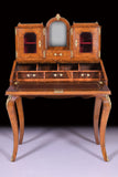 A LATE 19TH CENTURY FRENCH INLAID BURR WALNUT BONHEUR DU JOUR - REF No. 3001