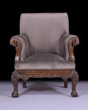 PAIR OF IRISH LIBRARY ARMCHAIRS - REF No. 8018