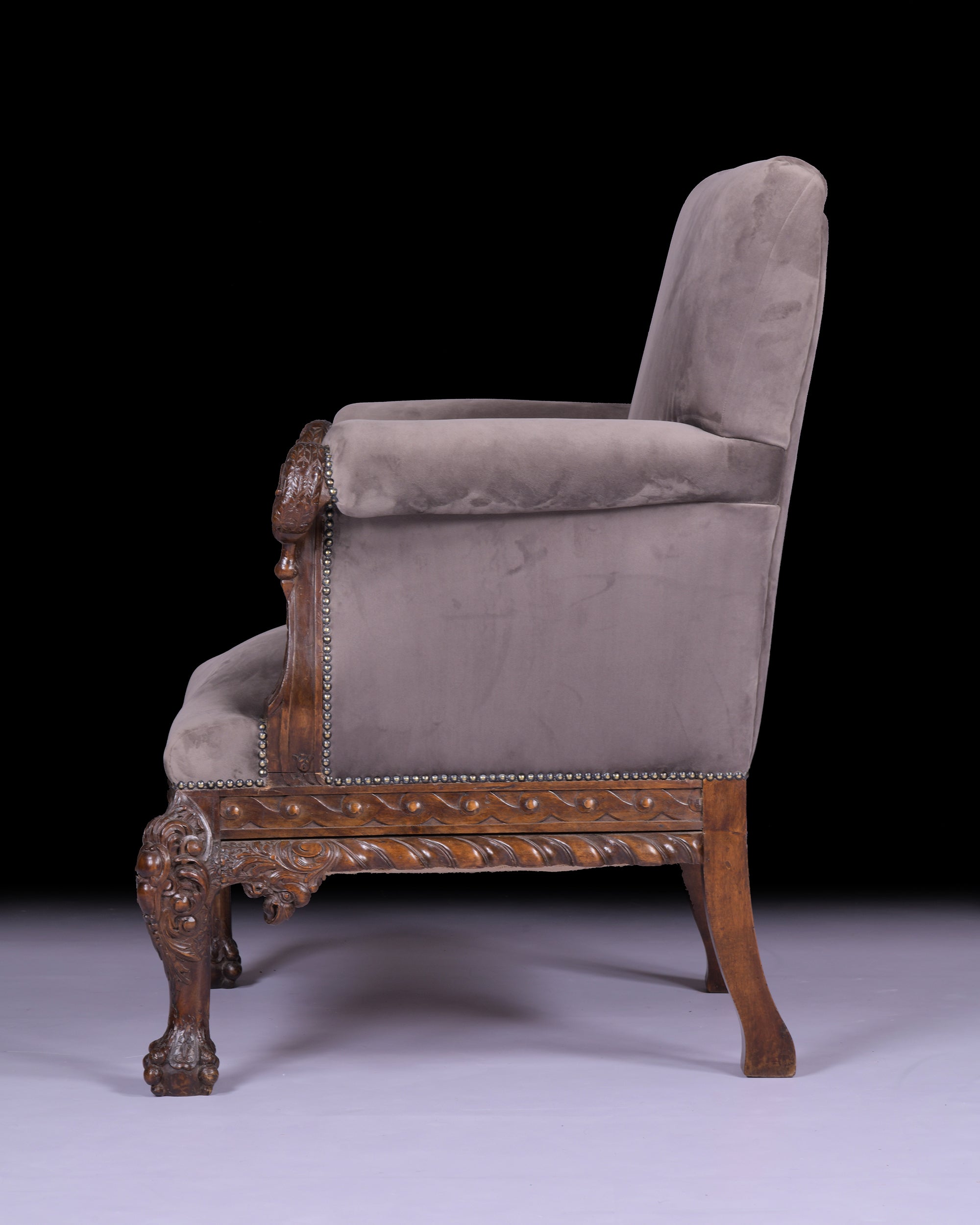 PAIR OF IRISH LIBRARY ARMCHAIRS - REF No. 8018
