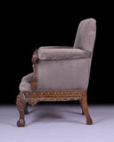 PAIR OF IRISH LIBRARY ARMCHAIRS - REF No. 8018