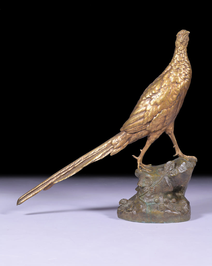 BRONZE PHEASANT SIGNED L. BUREAU - REF No. 1069 BRONZE PHEASANT SIGNED L. BUREAU - REF No. 1069