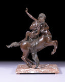 A FINE 19TH CENTURY BRONZE GROUP OF NESSUS ABDUCTING DEIANIRA - REF No.1052
