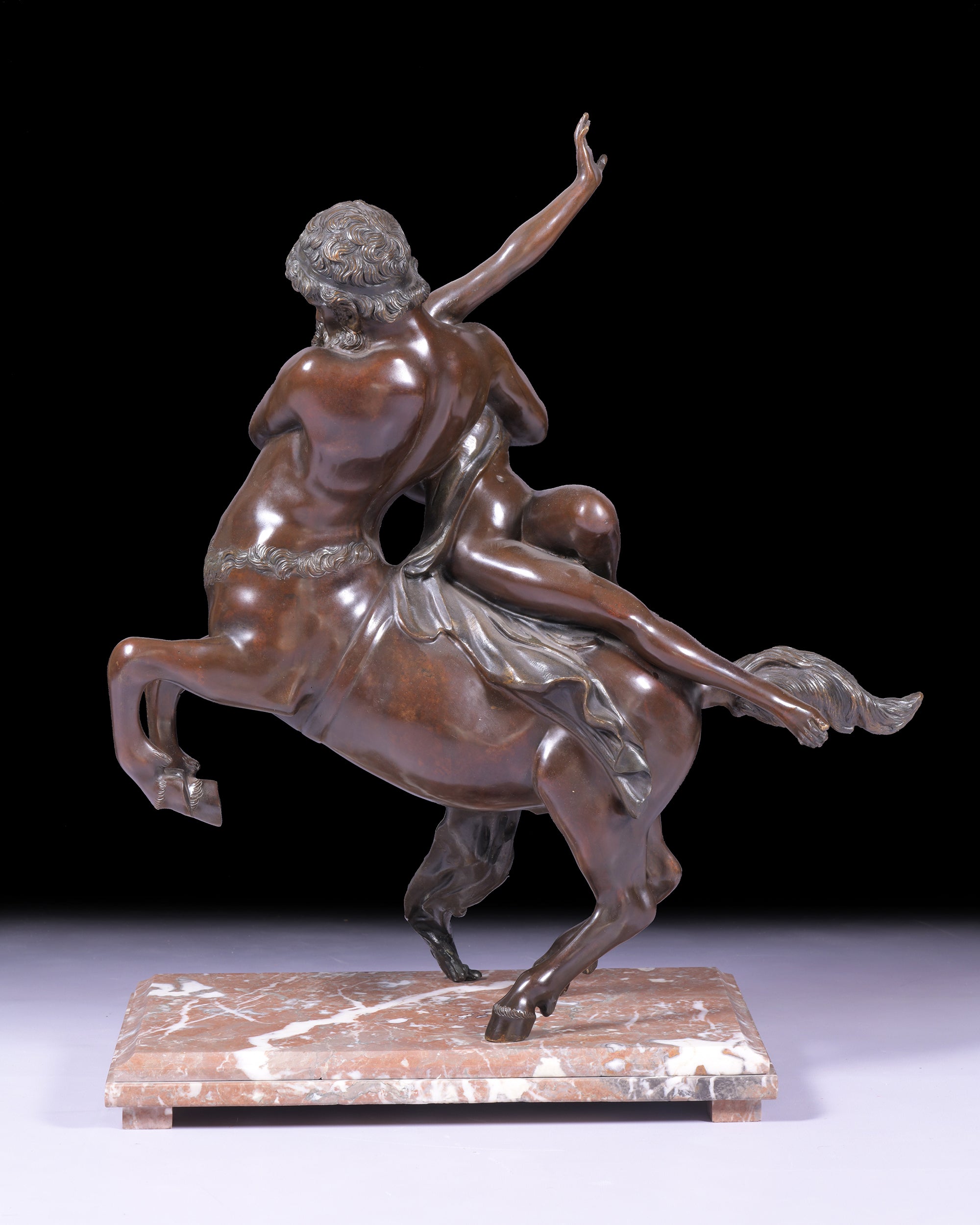 A FINE 19TH CENTURY BRONZE GROUP OF NESSUS ABDUCTING DEIANIRA - REF No.1052
