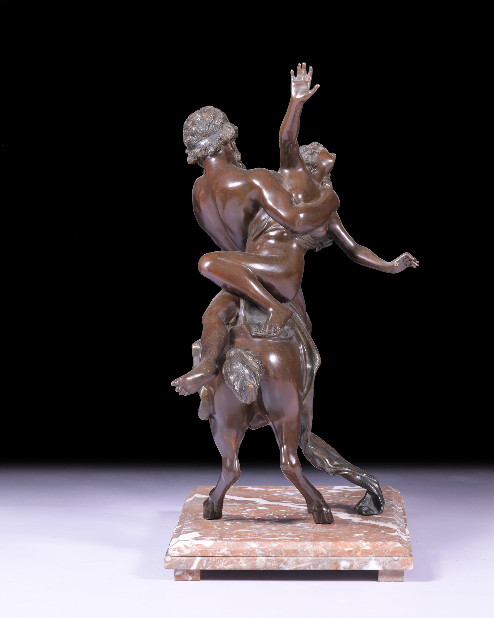 A FINE 19TH CENTURY BRONZE GROUP OF NESSUS ABDUCTING DEIANIRA - REF No.1052