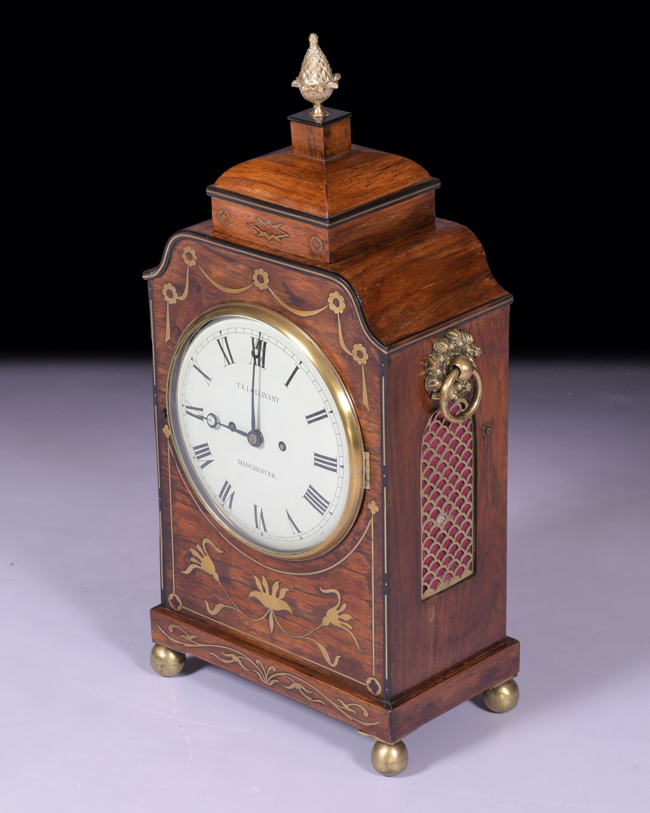 REGENCY BRACKETT CLOCK BY T. & I. OLLIVANT MANCHESTER - REF No. 124