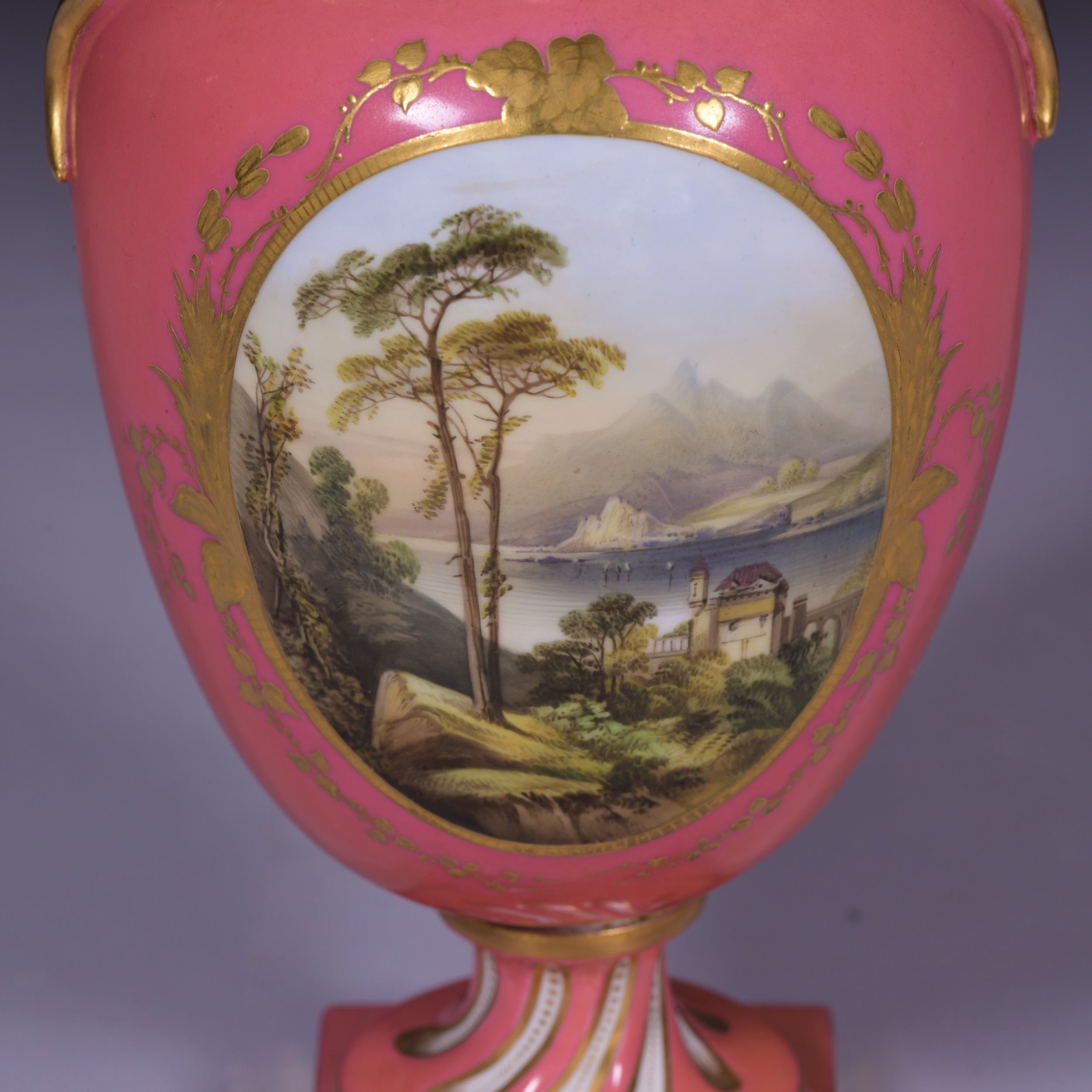 A FINE PAIR OF VASES BY COALPORT - REF No. 176