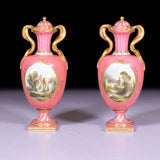 A FINE PAIR OF VASES BY COALPORT - REF No. 176