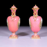 A FINE PAIR OF VASES BY COALPORT - REF No. 176