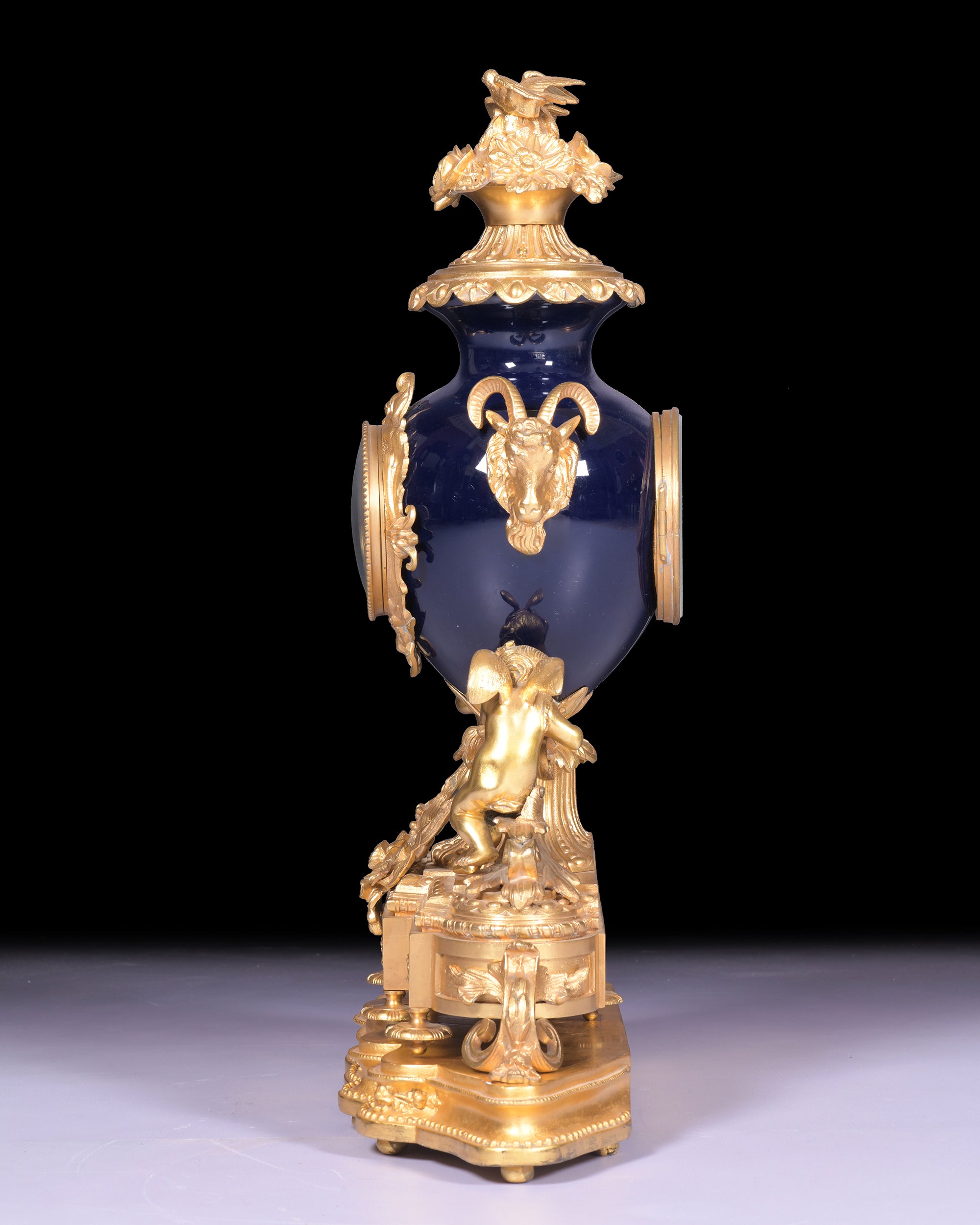 19TH CENTURY ORMOLU & PORCELAIN MANTLE CLOCK REF No. 107