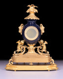 19TH CENTURY ORMOLU & PORCELAIN MANTLE CLOCK REF No. 107