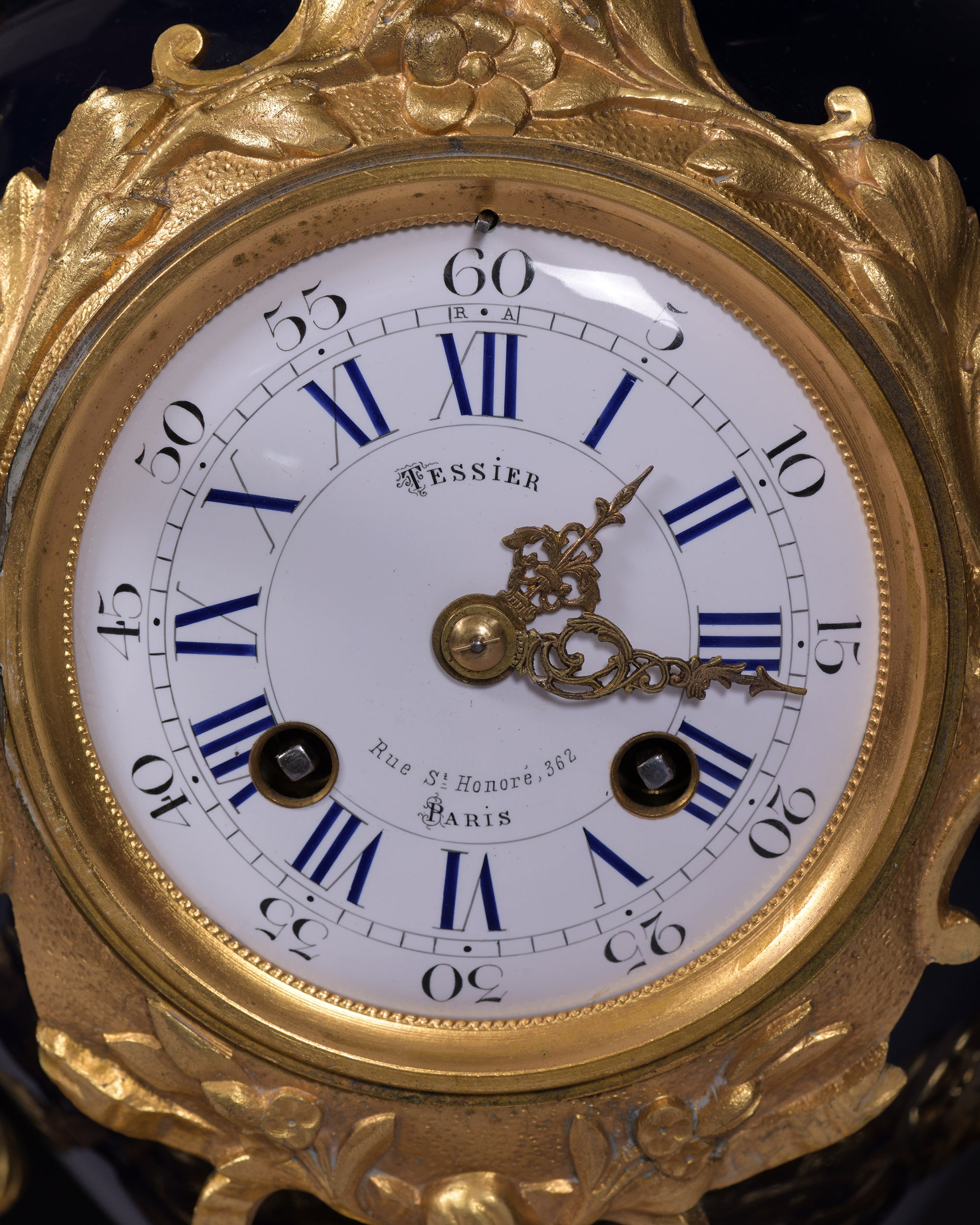 19TH CENTURY ORMOLU & PORCELAIN MANTLE CLOCK REF No. 107